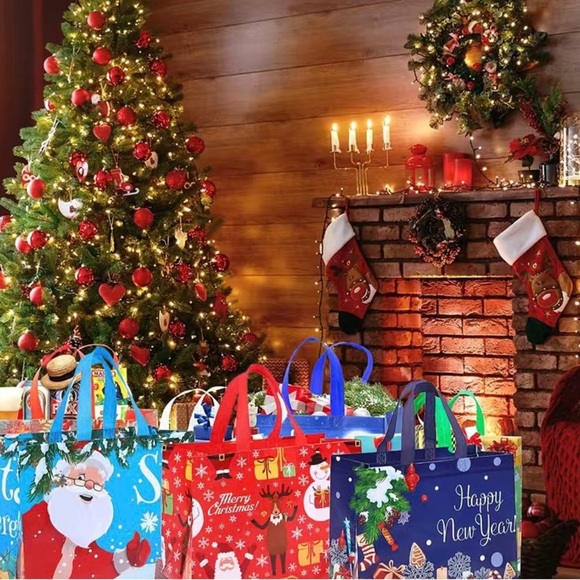 Christmas 4 piece reusable tote bags - Picture 4 of 7